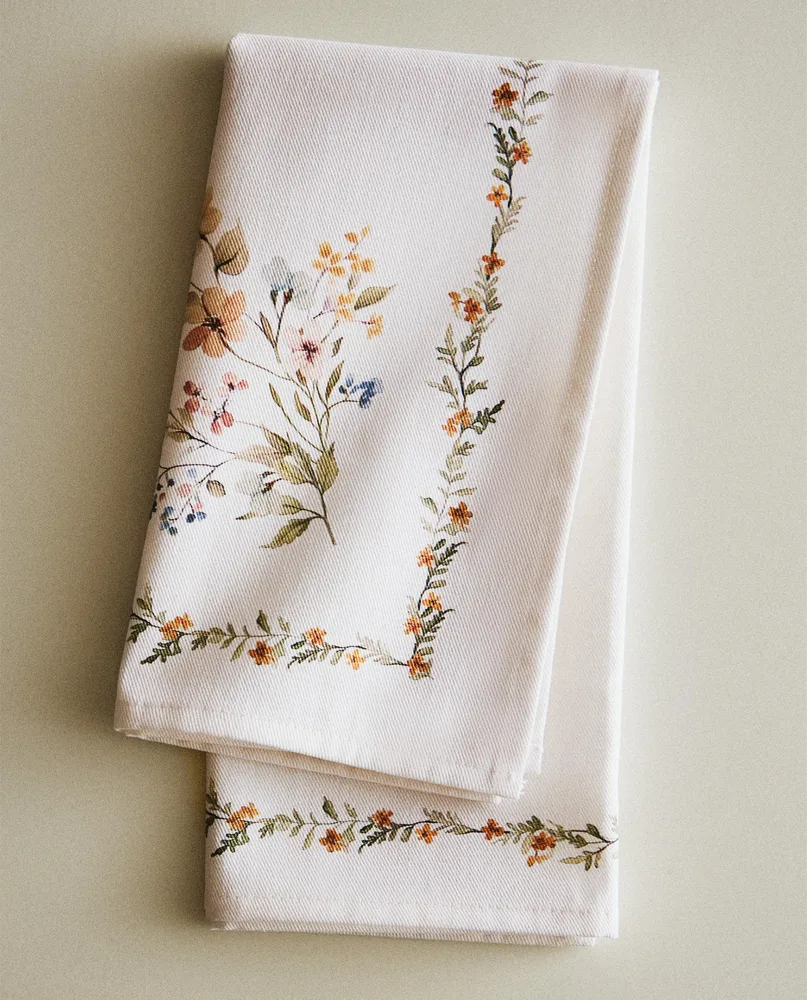Zara Home столовая салфетка из хлопка, цветочный мотив, 45 45 см (комплект 2 шт.) · 5298/022