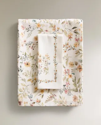 Zara Home скатерть из хлопка, цветочный мотив, 150 150 см · 5298/021