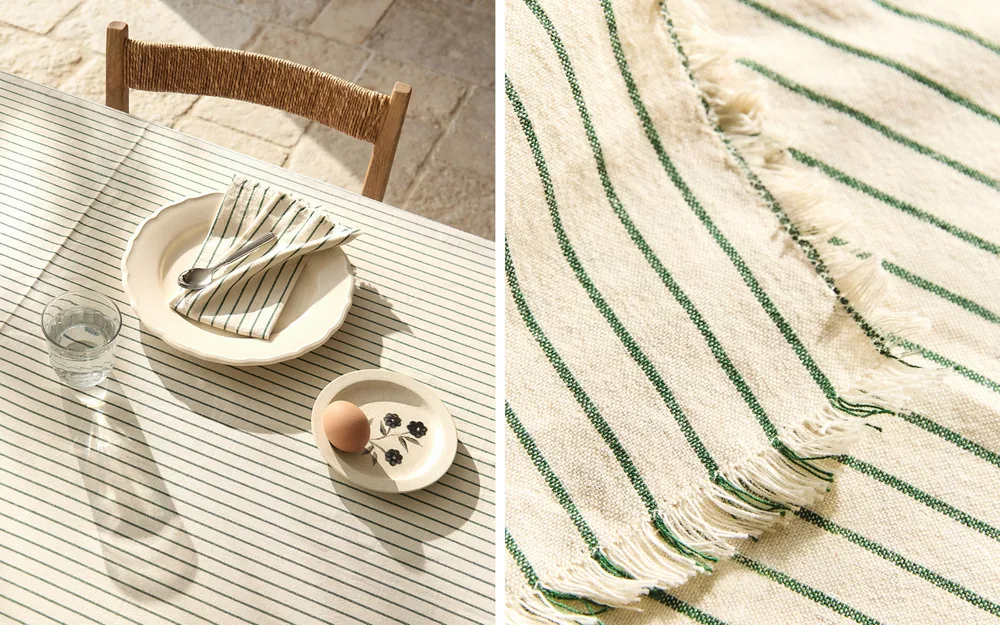 Zara Home скатерть из хлопка, узор в полоску, 160 120 см