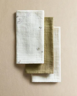 Zara Home Муслиновые салфетки из хлопка, экрю, 55x55 см (3 шт.) · 4601/767