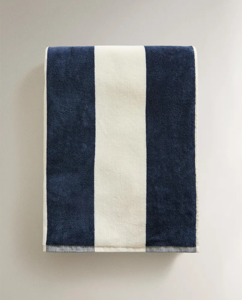 Zara Home Банное полотенце из хлопка, в полоску