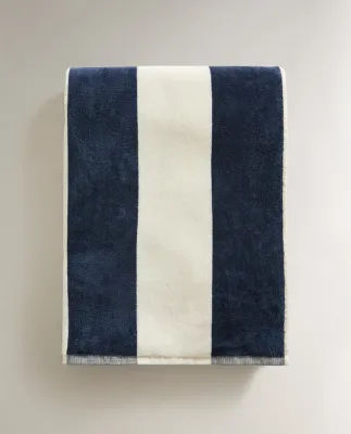 Zara Home Банное полотенце из хлопка, в полоску