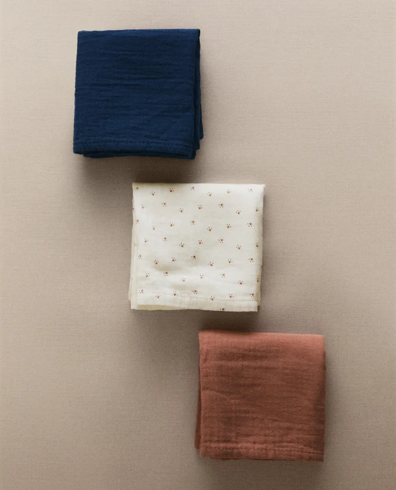 Zara Home Муслиновые салфетки из хлопка, экрю, 55x55 см (3 шт.) · 4602/767