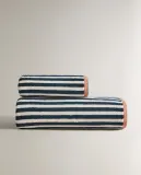 Zara Home Полотенце для лица и рук из хлопка, синий, в полоску · 4683/013 — фото 7