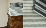 Zara Home Полотенце для лица и рук из хлопка, зелёный, в полоску · 1518/013 — фото 1