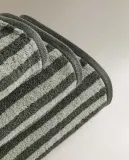 Zara Home Полотенце для лица и рук из хлопка, зелёный, в полоску · 1518/013 — фото 3