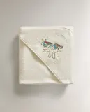 Zara Home Детское полотенце с капюшоном из хлопка, кремовый, 100x100 см — фото 4