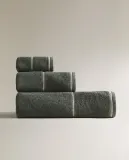 Zara Home Полотенце для лица и рук из хлопка, зелёный · 1588/013 — фото 4
