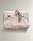 Zara Home Детское полотенце с капюшоном из хлопка, розовый, 140x70 см — фото 6