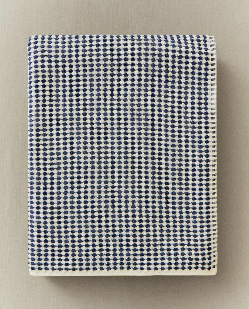 Zara Home Полотенце для лица и рук из хлопка, тёмно-синий