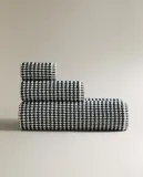 Zara Home Полотенце для лица и рук из хлопка, тёмно-синий — фото 6