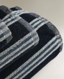 Zara Home Полотенце для лица и рук из хлопка, синий, в полоску · 2543/013 — фото 3