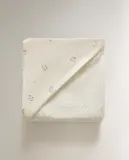 Zara Home Детское полотенце с капюшоном из хлопка, кремовый, 80x80 см — фото 6