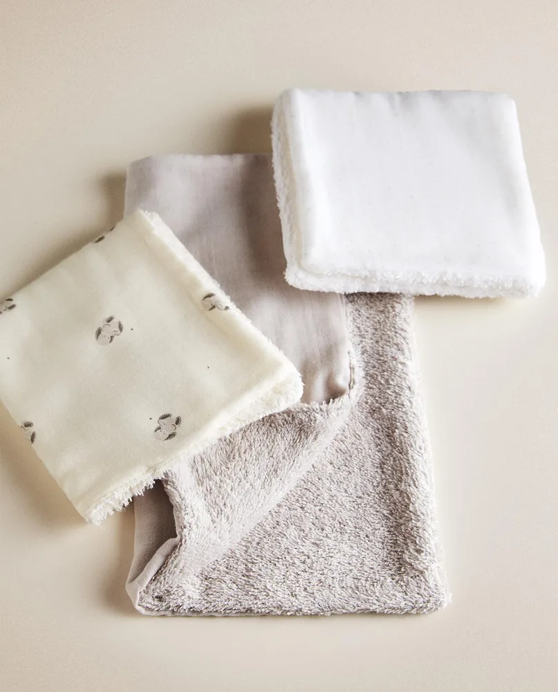 Zara Home Полотенце для лица и рук из хлопка, кремовый, 30x30 см
