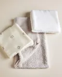 Zara Home Полотенце для лица и рук из хлопка, кремовый, 30x30 см — фото 1