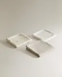Zara Home Полотенце для лица и рук из хлопка, кремовый, 30x30 см — фото 4