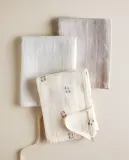 Zara Home Муслиновые салфетки из хлопка, кремовый, 55x55 см (3 шт.) — фото 1