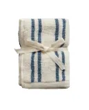 Zara Home Полотенце для лица и рук из хлопка, синий, в полоску, 30x30 см (3 шт.) — фото 6