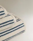 Zara Home Полотенце для лица и рук из хлопка, синий, в полоску · 2540/013 — фото 3