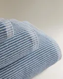 Zara Home Полотенце для лица и рук из хлопка, синий, в полоску · 6548/013 — фото 5