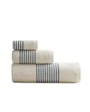 Zara Home Полотенце для лица и рук из хлопка, синий, в полоску · 7549/013 — фото 4