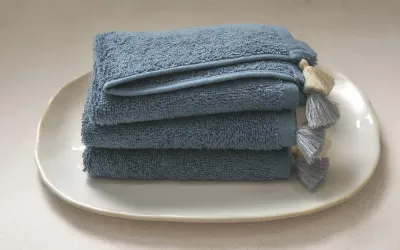 Zara Home Полотенце для лица и рук из хлопка, голубой, 30x30 см (3 шт.)