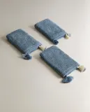 Zara Home Полотенце для лица и рук из хлопка, голубой, 30x30 см (3 шт.) — фото 5