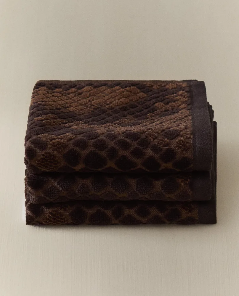 Zara Home Полотенце для лица и рук из хлопка, коричневый, 30x30 см (3 шт.)