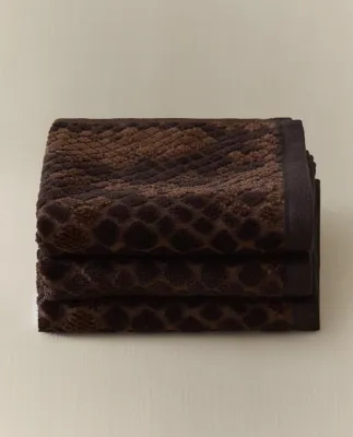 Zara Home Полотенце для лица и рук из хлопка, коричневый, 30x30 см (3 шт.)
