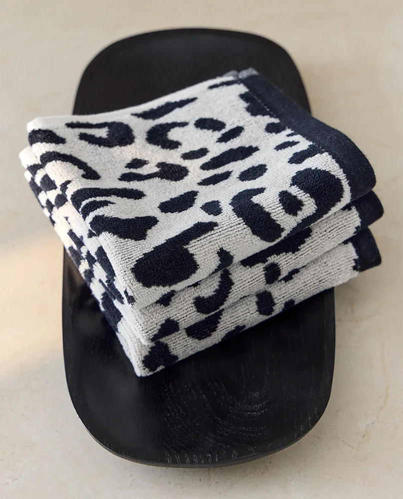 Zara Home Полотенце для лица и рук из хлопка, чёрный, 30x30 см (3 шт.)