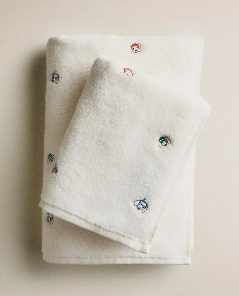Zara Home Полотенце для лица и рук из хлопка, экрю