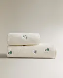 Zara Home Полотенце для лица и рук из хлопка, экрю — фото 4