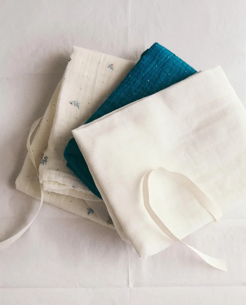 Zara Home Муслиновые салфетки из хлопка, экрю, 55x55 см (3 шт.) · 5674/767