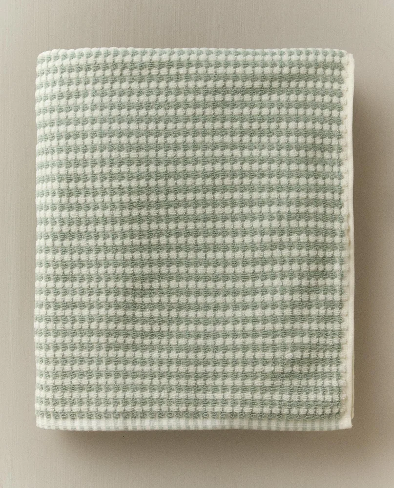 Zara Home Полотенце для лица и рук из хлопка, зелёный · 4587/013