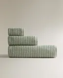 Zara Home Полотенце для лица и рук из хлопка, зелёный · 4587/013 — фото 4