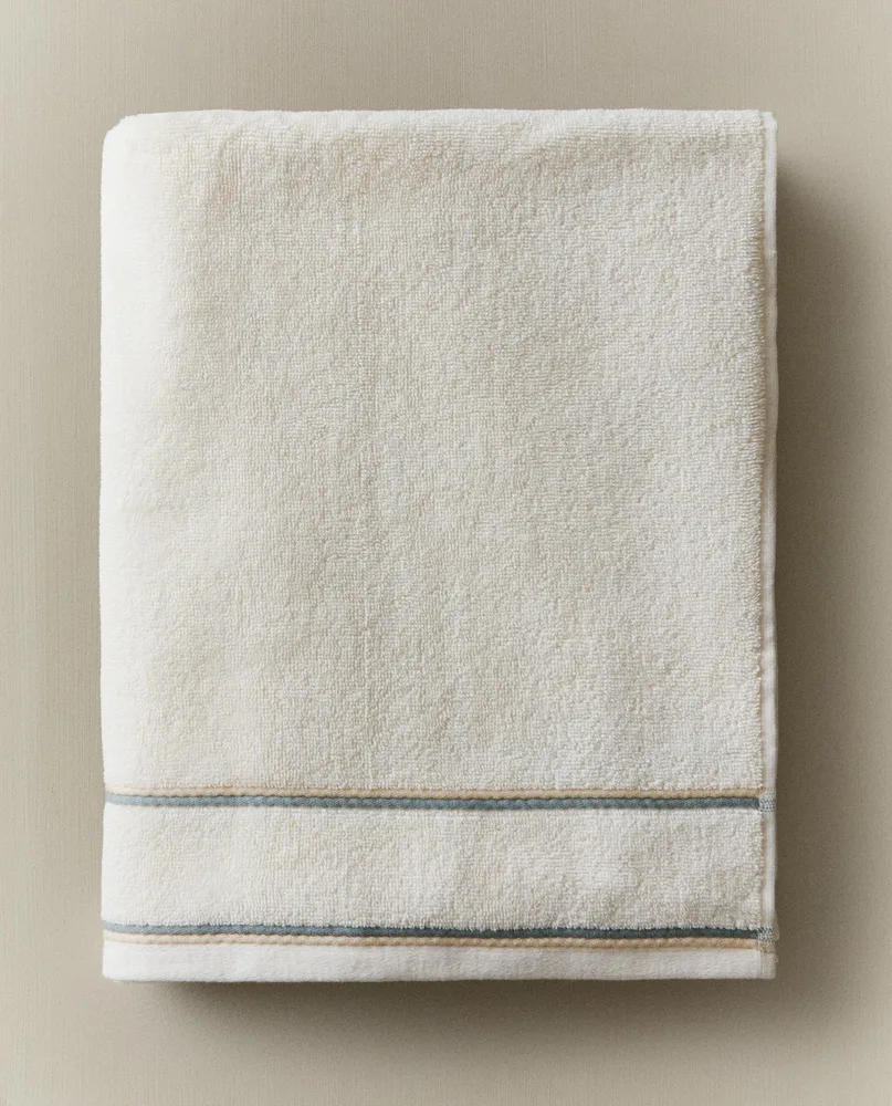 Zara Home Полотенце для лица и рук из хлопка, слоновая кость · 4585/013