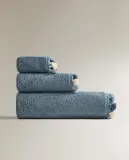 Zara Home Полотенце для лица и рук из хлопка, голубой — фото 5