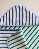 Zara Home Детское полотенце с капюшоном из хлопка, в полоску, 80x80 см — фото 1