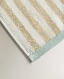 Zara Home Полотенце для лица и рук из хлопка, зелёный, в полоску · 1520/013 — фото 2