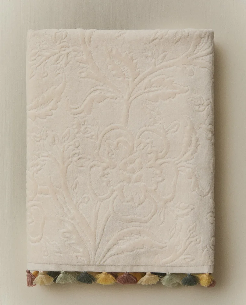 Zara Home Полотенце для лица и рук из хлопка, слоновая кость · 3519/013