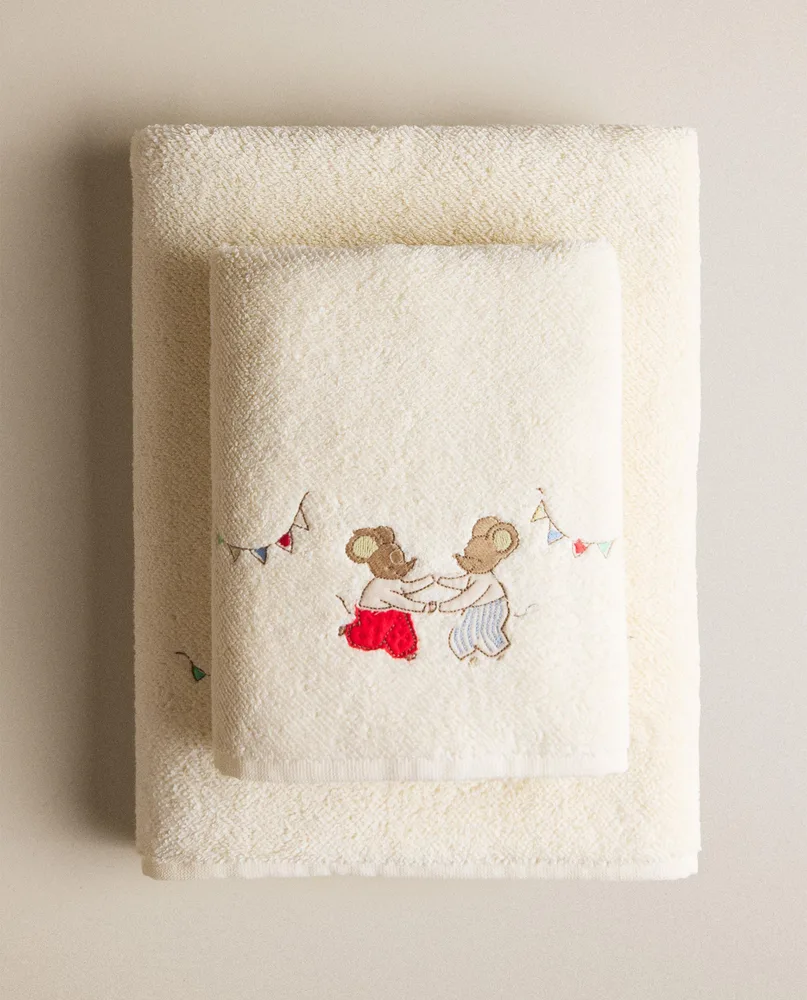 Zara Home Полотенце для лица и рук из хлопка, бежевый · 4698/013