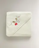 Zara Home Детское полотенце с капюшоном из хлопка, бежевый, 80x80 см · 4698/423 — фото 3