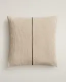 Zara Home наволочка декоративная из хлопка, терракотовый, в полоску, 45x45 см — фото 4
