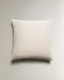 Zara Home наволочка декоративная из льна, молочный — фото 3