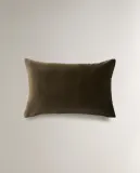 Zara Home наволочка декоративная из хлопка, хаки, 40x60 см — фото 7