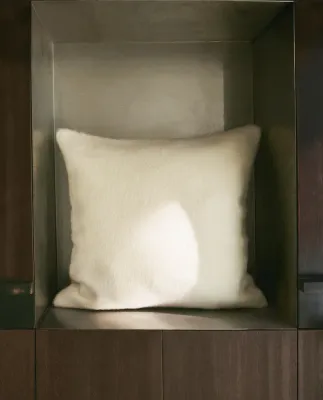 Zara Home наволочка декоративная из шерсти, светло-бежевый, 45x45 см