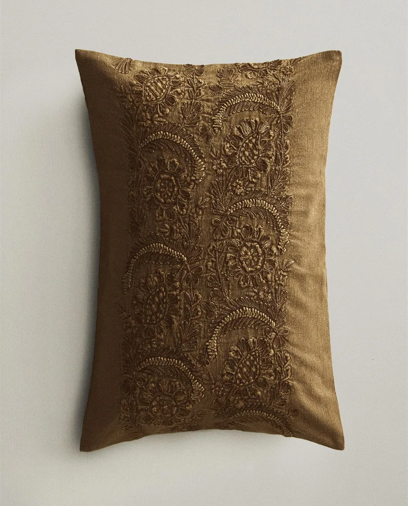Zara Home наволочка декоративная из хлопка, бежевый, 40x60 см