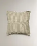Zara Home наволочка декоративная из хлопка, зелёный, в полоску, 40x40 см — фото 3