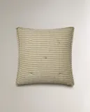 Zara Home наволочка декоративная из хлопка, зелёный, в полоску, 40x40 см — фото 4
