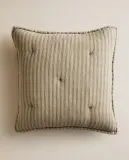 Zara Home наволочка декоративная из хлопка, зелёный, в полоску, 40x40 см — фото 7